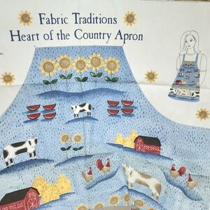 1998 Fabric Traditions Heart Of The Country Cut & Sew Apron Cotton Panel